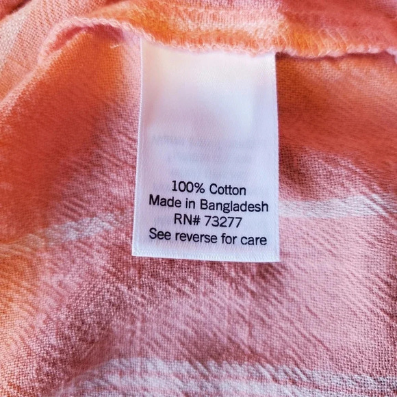 SONOMA | Flutter Shoulder Top in Coral Cream Stripe sz M - Picture 5 of 8